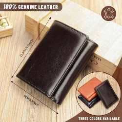 WESTAL RFID Wallet for Men Genuine Leather Coin Purse Men Thirdfold Wallets Clucth with Mulitfile Card Slots Money Bags 1134