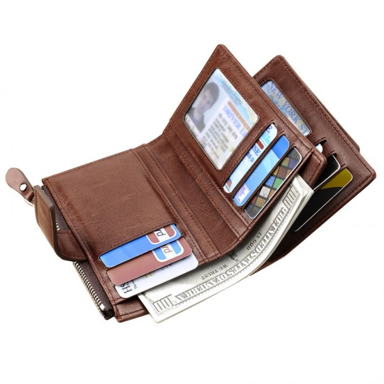 Fashion Men's Coin Purse Wallet RFID Blocking Man PU Leather Wallet Zipper Business Card Holder Money Bag Wallet For Male Fashion Men's Coin Purse Wallet RFID Blocking Man PU Leather Wallet Zipper Business Card Holder Money Bag Wallet For Male