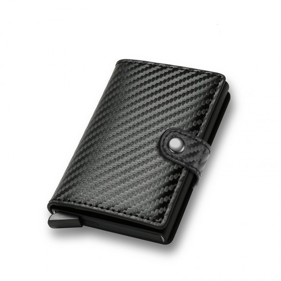 Carbon Fiber Credit Card Holder Wallet Men Rfid Smart Metal Thin Slim Pop Up Minimalist Wallet Small Black Purse Metal Vallet Carbon Fiber Credit Card Holder Wallet Men Rfid Smart Metal Thin Slim Pop Up Minimalist Wallet Small Black Purse Metal Vallet