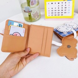 Cute Bear Women Wallet Money Bag Short Coin Purse Female Student Cartoon Card Holder Leather Card Bag Three Fold Wallet Clutch