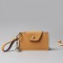 Genuine Cowhide Leather Card Holder - Slim RFID Blocking Wallet for Men Women, Multi-Pocket Credit Card Case with Keychain