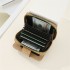 ISKYBOB Vintage Printed Cork Short Wallet for Men Women Wood Grain Multi-functional Card Holder Portable Zipper Coin Purses