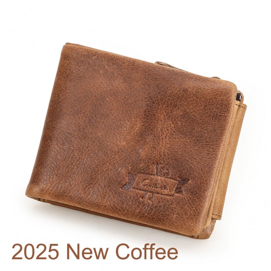CONTACT'S Genuine Crazy Horse Leather Men Wallets Vintage Trifold Wallet Zip Coin Pocket Purse Cowhide Leather Wallet For Mens CONTACT'S Genuine Crazy Horse Leather Men Wallets Vintage Trifold Wallet Zip Coin Pocket Purse Cowhide Leather Wallet For Mens