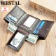 WESTAL RFID Wallet for Men Genuine Leather Coin Purse Men Thirdfold Wallets Clucth with Mulitfile Card Slots Money Bags 1134 WESTAL RFID Wallet for Men Genuine Leather Coin Purse Men Thirdfold Wallets Clucth with Mulitfile Card Slots Money Bags 1134