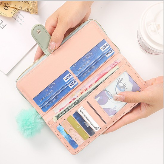 Women Long Wallet Pu Leather Card Holder Large Capacity Hasp Zipper Coin Purse Multi Card Organizer Cell Phone Wristlet Handbag Women Long Wallet Pu Leather Card Holder Large Capacity Hasp Zipper Coin Purse Multi Card Organizer Cell Phone Wristlet Handbag