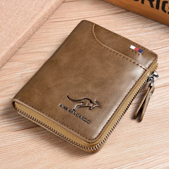Mens Wallet Leather Business Card Holder Zipper Purse Luxury Wallets for Men RFID Protection Purses Carteira Masculina Luxury Mens Wallet Leather Business Card Holder Zipper Purse Luxury Wallets for Men RFID Protection Purses Carteira Masculina Luxury
