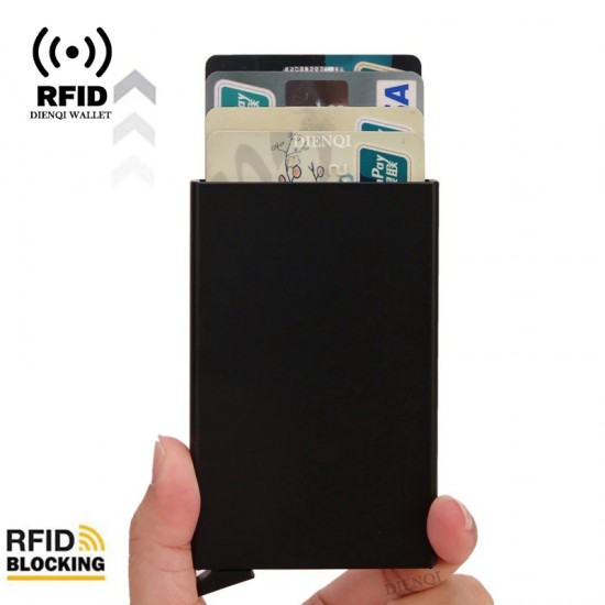 Rfid Credit Card Holder Metal Thin Slim Smart Wallet Men Women Wallets Pop Up Minimalist Small Black Purse Mini Walets for Men Rfid Credit Card Holder Metal Thin Slim Smart Wallet Men Women Wallets Pop Up Minimalist Small Black Purse Mini Walets for Men