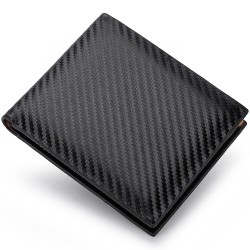 New Carbon Fiber Short Wallet Men's Card Bag Integrated Zipper Change Bag Holder