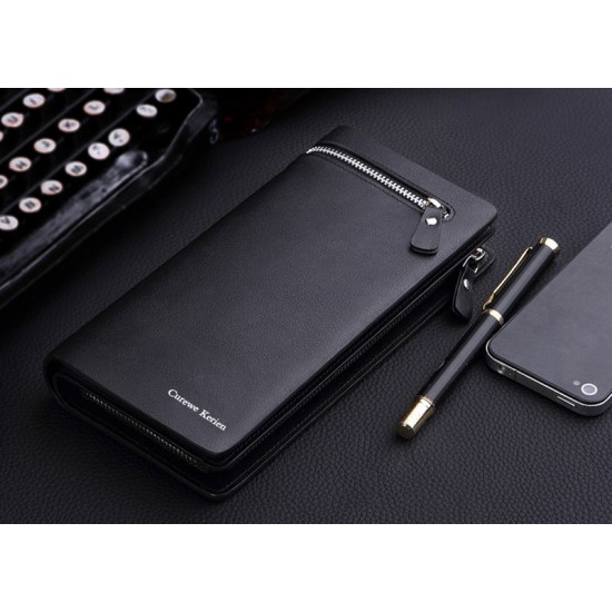 New Luxury Business Bifold Men's Leather Wallet With Zipper Coin Pocket Card Holder Multifunctional Purse For Man Clutch Bag New Luxury Business Bifold Men's Leather Wallet With Zipper Coin Pocket Card Holder Multifunctional Purse For Man Clutch Bag