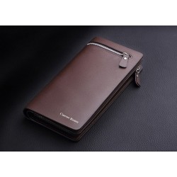 New Luxury Business Bifold Men's Leather Wallet With Zipper Coin Pocket Card Holder Multifunctional Purse For Man Clutch Bag