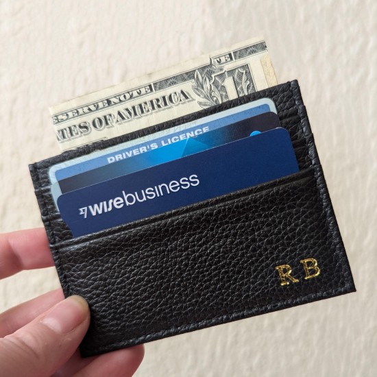 Genuine leather colored card holder, monogram leather credit card wallet, personalized wedding gift ideas, custom initials Genuine leather colored card holder, monogram leather credit card wallet, personalized wedding gift ideas, custom initials