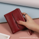 Portable short wallet 2024 spring/summer new Japanese and South Korea PU leather solid color zipper wrist strap folding can expa Portable short wallet 2024 spring/summer new Japanese and South Korea PU leather solid color zipper wrist strap folding can expa