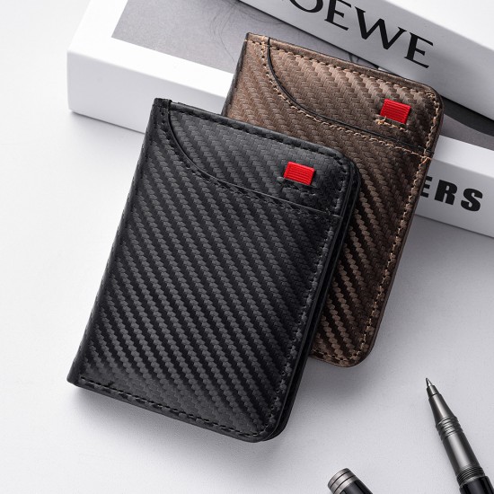 Men's PU Leather Carbon Fiber Texture Credit Card Holder Multi-Card Slot Men's Wallet Stylish And Durable Perfect Gift For Men Men's PU Leather Carbon Fiber Texture Credit Card Holder Multi-Card Slot Men's Wallet Stylish And Durable Perfect Gift For Men