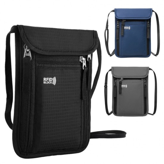 Portable Nylon RFID Passport ID Bag Waterproof Multi-Functional Document Pouch Neck Wallet Travel Portable Nylon RFID Passport ID Bag Waterproof Multi-Functional Document Pouch Neck Wallet Travel