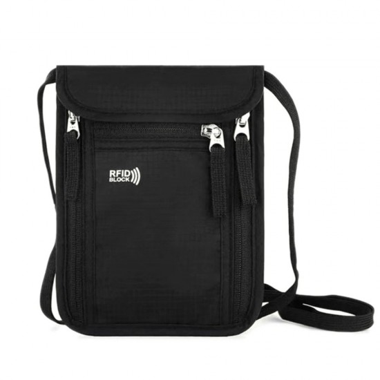Portable Nylon RFID Passport ID Bag Waterproof Multi-Functional Document Pouch Neck Wallet Travel Portable Nylon RFID Passport ID Bag Waterproof Multi-Functional Document Pouch Neck Wallet Travel