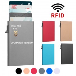 ID Credit Bank Card Holder Wallet Luxury Brand Design Men Anti Rfid Blocking Protected Magic Slim Mini Small Money Wallets Case