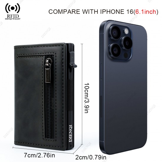 Anti-theft Credit Card Holder Men Wallets Rfid Blocking Aluminum Leather Pop Up Minimalist Wallet Cardholder Wallets for Men Anti-theft Credit Card Holder Men Wallets Rfid Blocking Aluminum Leather Pop Up Minimalist Wallet Cardholder Wallets for Men