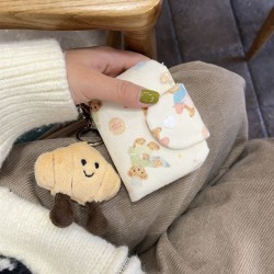 Portable Coin Purse New Mini Cotton Headphone Bag Women Cute Cartoon Hand Bag Lipstick Sweet Mini Clutch Bag for Girl