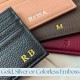 Genuine leather colored card holder, monogram leather credit card wallet, personalized wedding gift ideas, custom initials Genuine leather colored card holder, monogram leather credit card wallet, personalized wedding gift ideas, custom initials