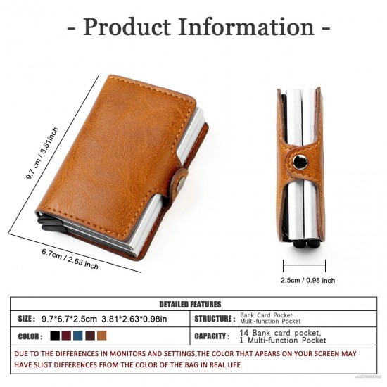 Double Layer Men ID Credit Bank Card Holder Wallet Anti Rfid Blocking Protected Magic Leather Slim Mini Small Money Wallets Double Layer Men ID Credit Bank Card Holder Wallet Anti Rfid Blocking Protected Magic Leather Slim Mini Small Money Wallets