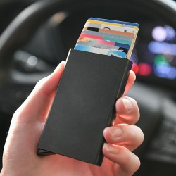 Large Capacity 9-11 Cards Rfid Credit Card Holder Metal Thin Slim Smart Wallet Men Women Wallets Pop Up Minimalist Small Walets