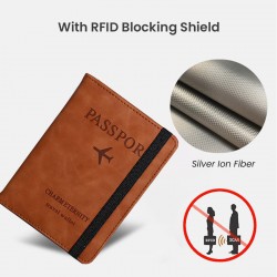 Universal PU Leather RFID Passport Wallet/Cover - Men & Women's Travel Essential, Safely Stores Passports & Cards, Great for Fam