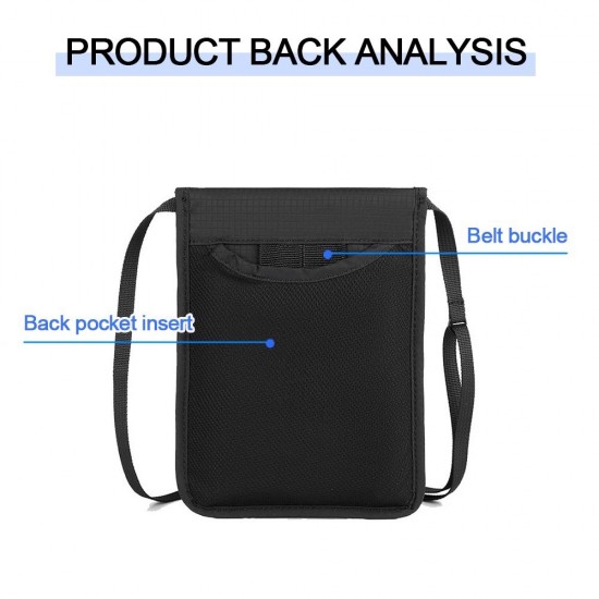 Portable Nylon RFID Passport ID Bag Waterproof Multi-Functional Document Pouch Neck Wallet Travel Portable Nylon RFID Passport ID Bag Waterproof Multi-Functional Document Pouch Neck Wallet Travel