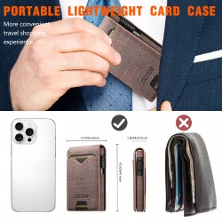 SUTENI Faux Leather For Men Wallet Card Slot Wallet Flip Cover Card Box Pressing The Button Automatically Ejects The Card