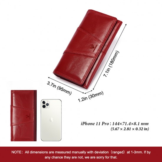 Fashionable Women's Long Wallet Genuine Leather Clutch Purses with Phone Pocket Mutifuctiona Ladies RFID Card Holder Handbags Fashionable Women's Long Wallet Genuine Leather Clutch Purses with Phone Pocket Mutifuctiona Ladies RFID Card Holder Handbags
