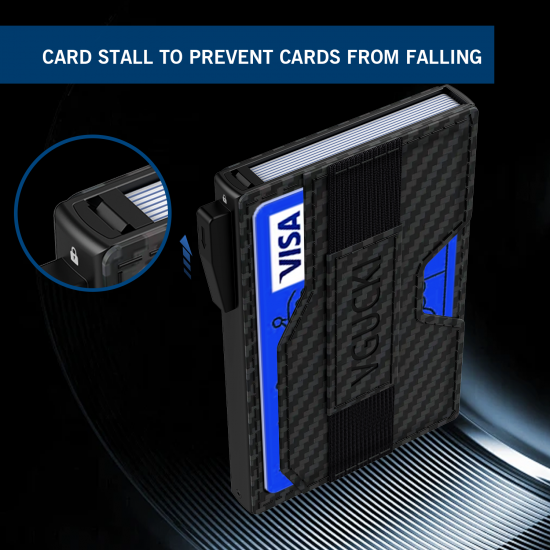 Slim Carbon Fiber Leather Wallet Credit Card Case with Double RFID Blocking Automatic Leather Pop Up Wallet for Cards and Notes Slim Carbon Fiber Leather Wallet Credit Card Case with Double RFID Blocking Automatic Leather Pop Up Wallet for Cards and Notes