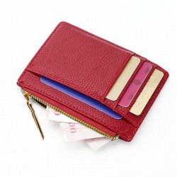 PU Leather Women ID Credit Bank Card Holder Zipper Slim Wallet Fashion Small Coin Purse Money Clip Case Cardholder Cover