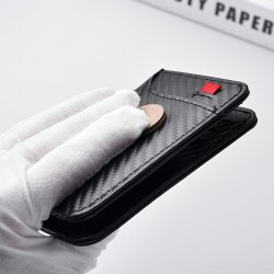 Men's PU Leather Carbon Fiber Texture Credit Card Holder Multi-Card Slot Men's Wallet Stylish And Durable Perfect Gift For Men