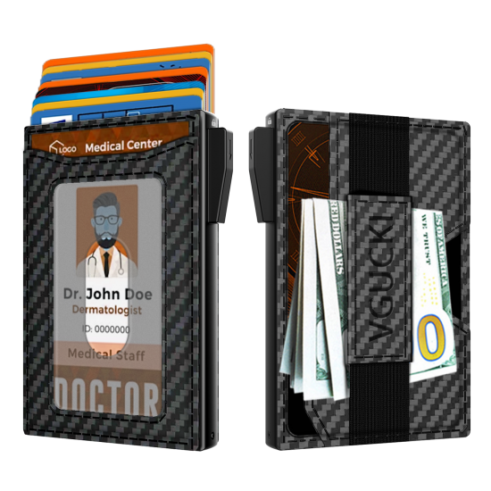 Slim Carbon Fiber Leather Wallet Credit Card Case with Double RFID Blocking Automatic Leather Pop Up Wallet for Cards and Notes Slim Carbon Fiber Leather Wallet Credit Card Case with Double RFID Blocking Automatic Leather Pop Up Wallet for Cards and Notes