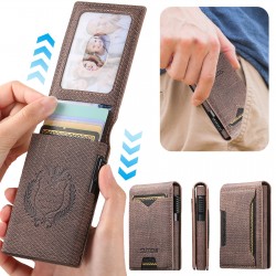 SUTENI Faux Leather For Men Wallet Card Slot Wallet Flip Cover Card Box Pressing The Button Automatically Ejects The Card