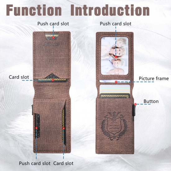 SUTENI Faux Leather For Men Wallet Card Slot Wallet Flip Cover Card Box Pressing The Button Automatically Ejects The Card SUTENI Faux Leather For Men Wallet Card Slot Wallet Flip Cover Card Box Pressing The Button Automatically Ejects The Card