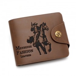 2024 European and American popular folding creative men's wallet short wallet buckle wallet