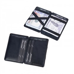 Fashion Slim Magic Wallets with Elastic Strap PU Leather Men Money Clips Bank Credit Card Holder Thin Cash Purse Small Billfold